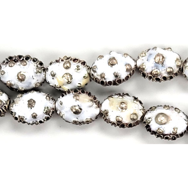 ENAMEL FLAT OVAL 8X12MM WHITE